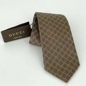 🚫SOLD🚫Brand New Authentic Men’s Gucci GG Print Silk Tie With Tags